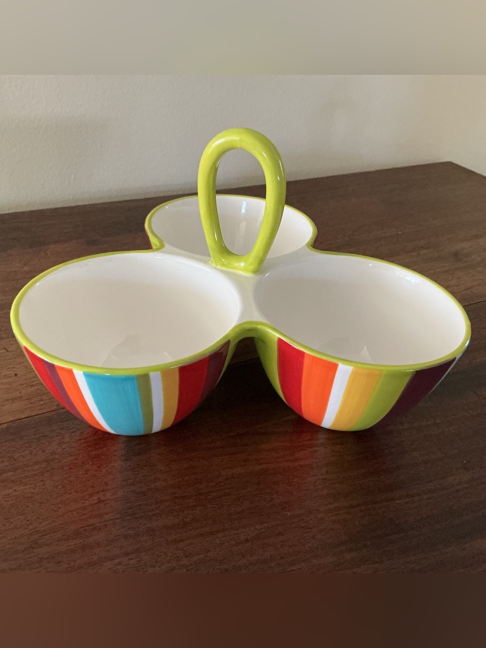 Crate and Barrel Raya Striped 3 - Part Divided Server